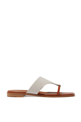Linen and Leather Sandals